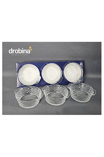 drobina Dropina 3-Piece Crystal Glass Nut Bowl