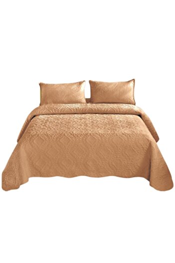 OEM Double duvet cover and 2 pillowcases, Grofat, Plain, 3 pieces, for 2 people, 230x250cm, Cappuccino