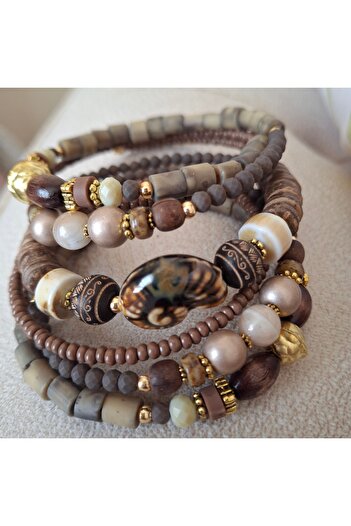 azra takı tasarım Authentic Multi Women's Bracelet with Handmade Wrapping, Helozene, and Winding
