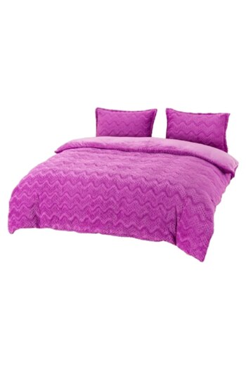 OEM Lenjerie de Pat, Cocolino, Model Valuri, 4 Piese, 2 persoane, 210x230cm, Mov