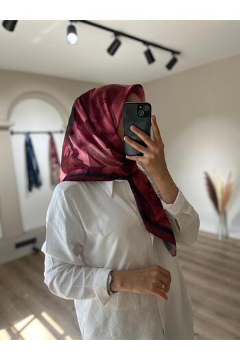 Merwiss Lotus Pattern Soft Burgundy Scarf