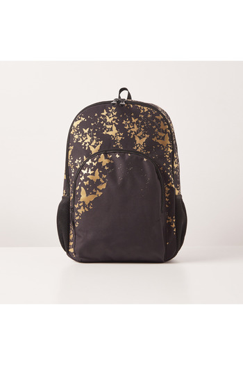 Juniors Butterfly Print Backpack with Adjustable Shoulder Straps - 18 inches