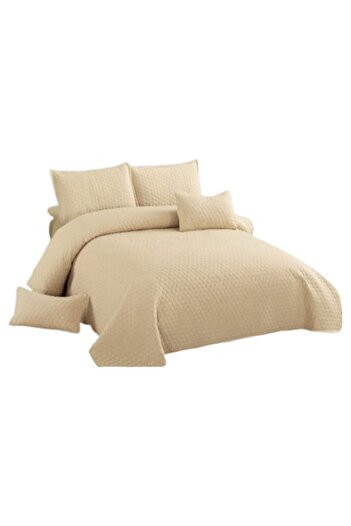 OEM Duvet cover and 4 pillowcases, Cotton and Linen, 5 pieces, Plain, 220x240cm, Beige