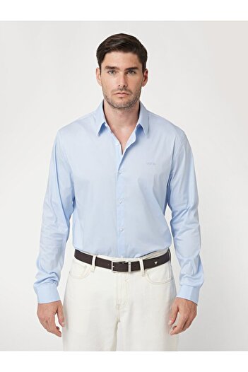 Guess LS SUNSET SHIRT - ORG COTTON POLY STRETCH POPLIN