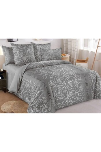 OEM Double Bed Linen, Finet, 6 Pieces, 2 Persons, Gray-Silver, 250x230cm