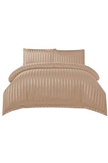 OEM Lenjerie de Pat, Cearsaf cu Elastic, Finet Tip Damasc, 4 piese, Uni, 180x200cm, Cafea cu Lapte