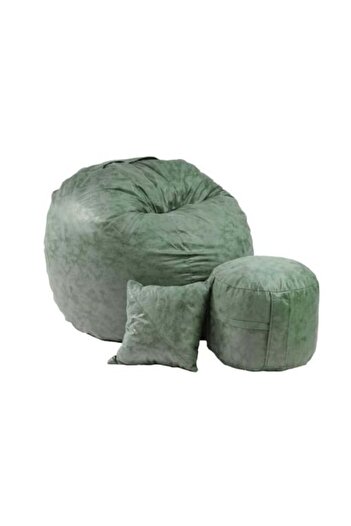 Pufrelax Set Fotoliu Matusalem cu Otoman (suport picioare) si Perna, Material Textil - Silver Garden