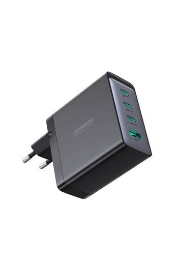 Joyroom Ładowarka sieciowa GaN z kablem USB-C 3x USB-C USB-A 100W czarna