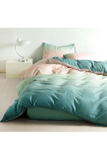 OEM Bed Linen, Finet, Gradient, 4 pieces, Single Person, 155x200cm, Duck Egg Green-Beige