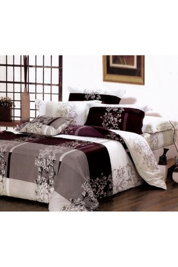 Pucioasa Double Bed Linen, Pucioasa, Finet, 6 Pieces, 2 Persons, Abstract Brown Print, 245x250cm