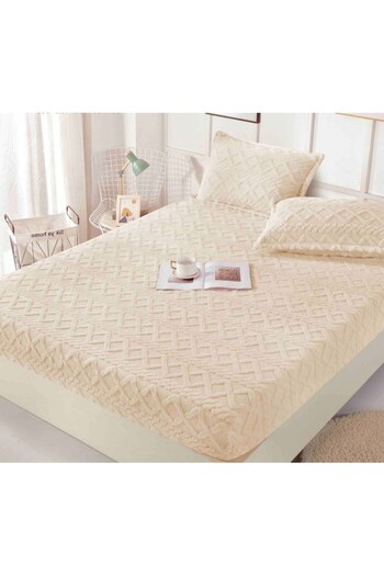 JOJO HOME Cocolino bedspread with 2 pillowcases, Knit, Plain, 3 pieces, Double bed, 180x200cm, White