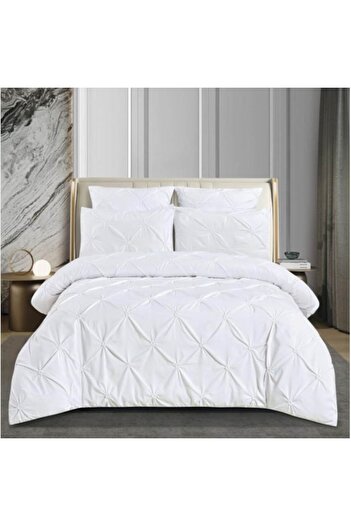 OEM Double Bed Linen, Embroidered Model, Finet, 6 Pieces, 180x200cm, White