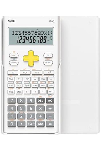 Deli E1700 Exam-Compliant with 240 Functions and Dual Line Display Scientific Calculator, White