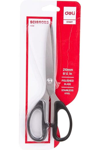 Deli E6010 Scissors, 210 Mm Length, Black/Red