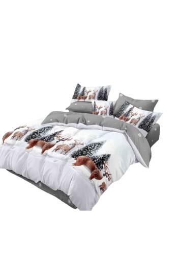 OEM Christmas bedding set, Finet, 4 pieces, for one person, 160x230cm, winter landscape