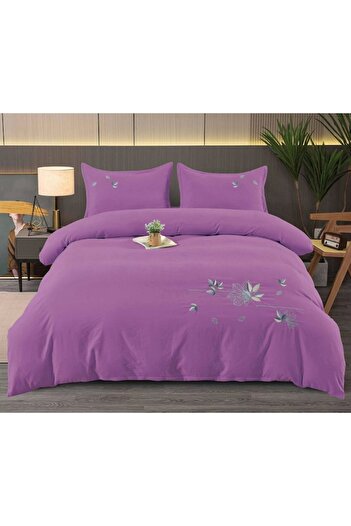 Pucioasa Double Bed Luxury Bedding Set, Pucioasa, Embroidered Model M2, Fine Cotton, 4 Pieces, 2 Persons, 245