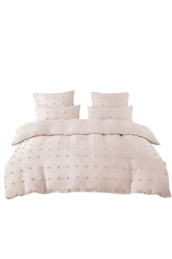 OEM Double Bed Linen, Velvet Grofat, 6 Pieces, Uni, 230x250cm, Off White