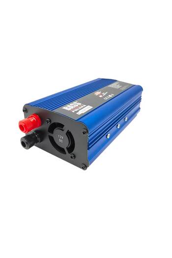 Bass Polska Przetwornica napięcia 12 V - 230 V, sinus modyfikowany, 600 W/1200 W, niebieska