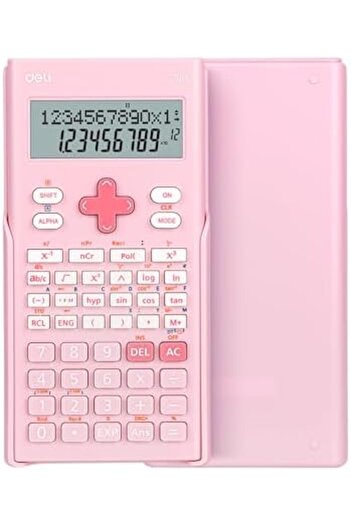 Deli E1700 Exam-Compliant with 240 Functions and Dual Line Display Scientific Calculator, Pink