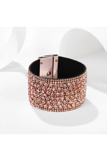 Eva Grace Keysha wide bracelet with rose gold stones and magnetic closure