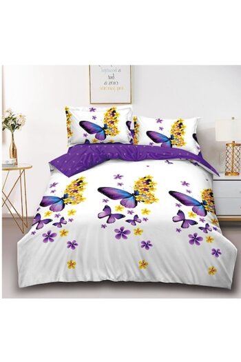 OEM Double bed sheet set with elastic, 4 pieces, for 2 persons 180x200 cm, fine fabric