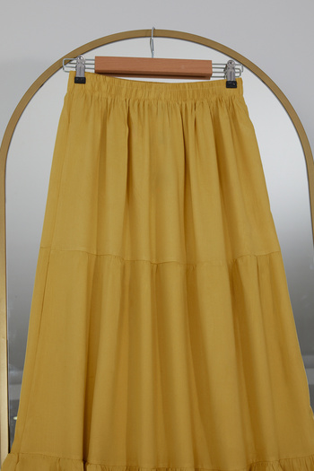 DPARİS Elastic Waist Layered Skirt