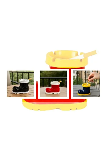 Hediye Rüzgarı Boot Shaped Decorative Ashtray, Modern Ash Tray, Anti-Odor Ashtray