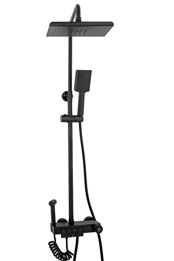 Trendy's TRENDY'S shower column, with four functions with LCD water temperature display and bidet function, black ma