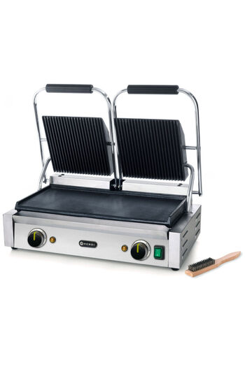 HENDI Kontakt grill kontaktowy góra ryflowana dół gładki 3600W - 263808