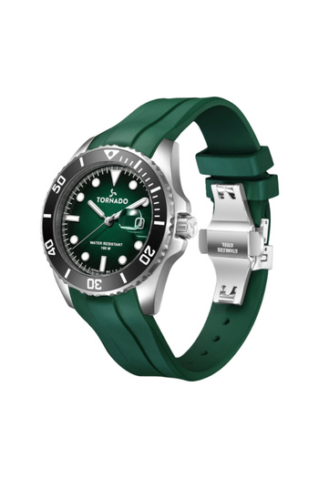 Tornado LUMINA ANALOG Men's Analog Green Dial Watch - T22001-SSHH