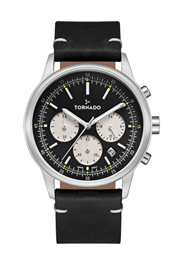 Tornado Classic Men's Multi Function Black Dial Watch - T24108-SLBB