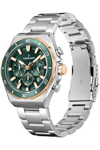 Tornado Stellar X Men's Multi Function Green Dial Watch - T24104-KBSHK