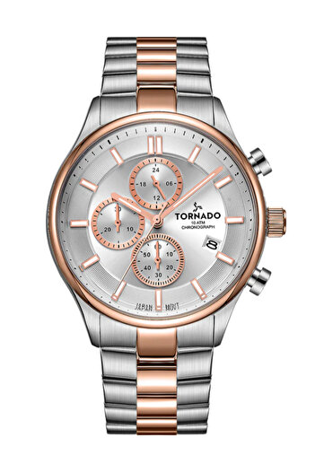 Tornado CELESTIA ELITE Men's Chronograph White Dial Watch - T6106B-KBKW