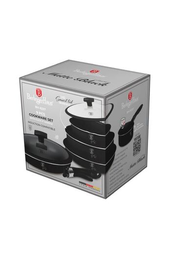 Berlinger Haus Titanium cookware set, Matte Black collection, consisting of 9 pieces