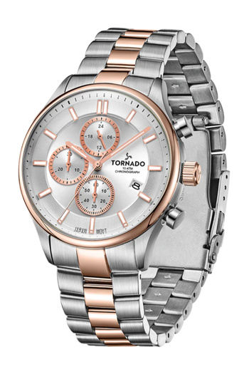 Tornado CELESTIA ELITE Men's Chronograph White Dial Watch - T6106B-KBKW