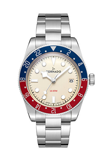 Tornado Lumina Date Just Men's Analog Ivory Dial Watch - T24006-B