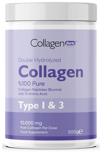 Collagen Forte Platinum Collagen Powder 500g, 100% Pure, Natural Double Hydrolyzed Collagen Peptides (50 PORTIONS)