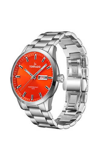 Tornado Men Analog Orange Dial Watch - T23001-SBSO