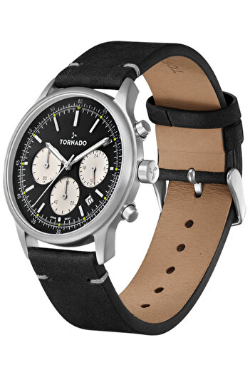 Tornado Classic Men's Multi Function Black Dial Watch - T24108-SLBB
