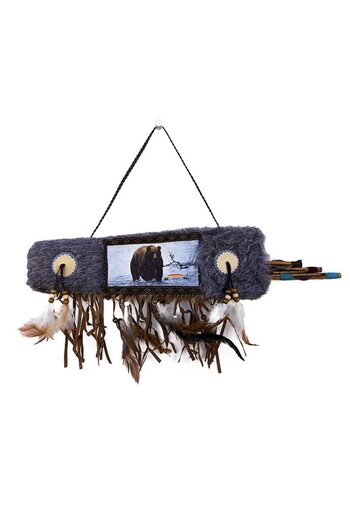 OEM Decorative Wall Piece Shaped Like Quiver with Arrows, Adorned with Fur and Beads, M3,41x12cm
