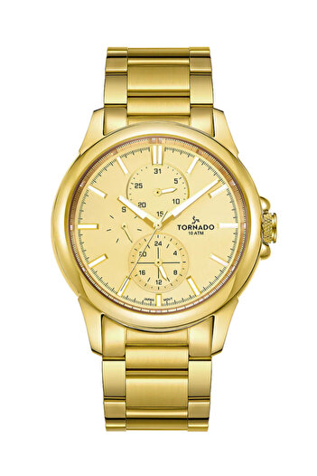 Tornado CELESTIA ELITE Men's Multi Function Champagne Dial Watch - T6107-GBGC