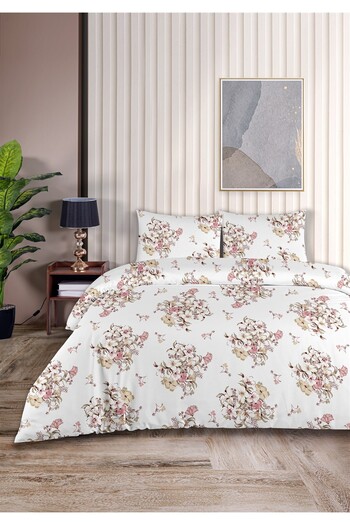 Evim Freesia 100% Cotton Double Duvet Cover Set 200X220Cm Beige Powder