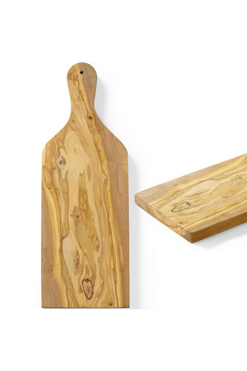 HENDI Platou de servire din lemn de măslin cu mâner 400 x 140 x 18 mm - 505250