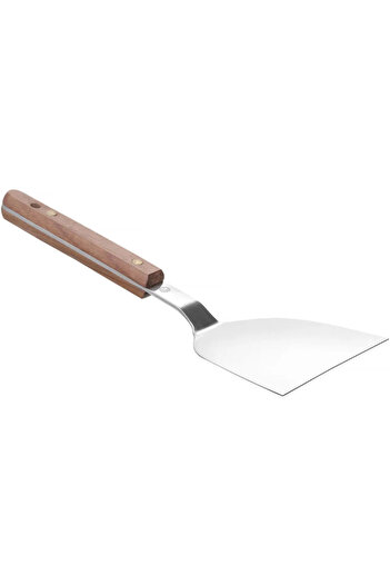 HENDI Łopatka do Teppanyaki burgerów jajek z drewnianym uchwytem 240 x 105 mm
