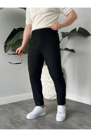 KHAYN ERKEK SLİM FİT İTALYAN KESİM KEMERLİ NORMAL BEL KUMAŞ PANTALON KHKP2048