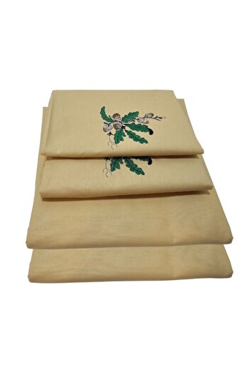 ARIALE Embroidered Bed Linen Monarch Ariale, for 2 Persons, 4 Pieces, Beige
