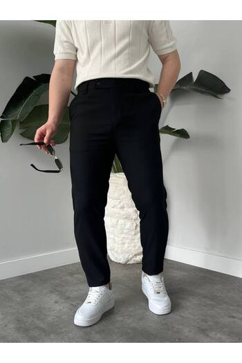 KHAYN ERKEK SLİM FİT İTALYAN KESİM KEMERLİ NORMAL BEL KUMAŞ PANTALON KHKP2048