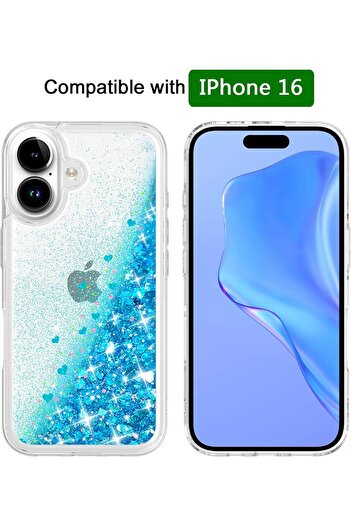 Generic 16 Clear Design Bling Flowing Liquid Floating Sparkle Colourful Glitter Waterfall TPU Protective Pho