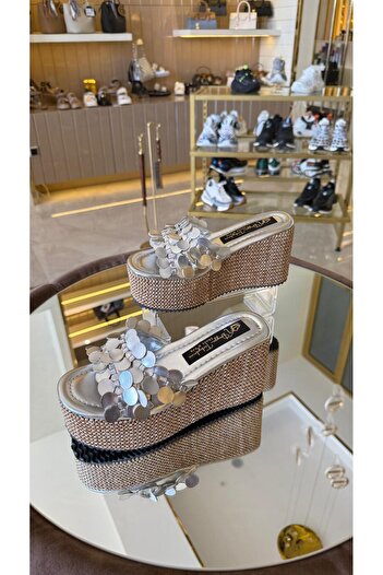 DUYGUSHOESBAG Kadın Hasır Taban Platform Terlik