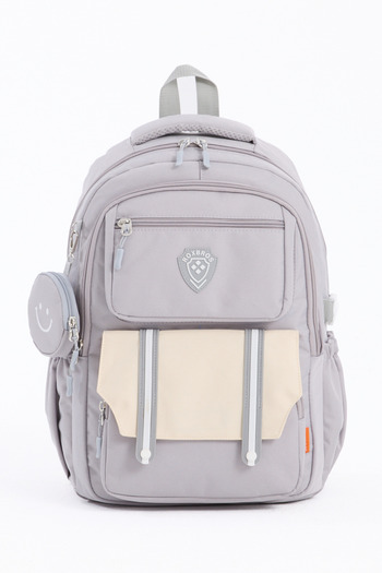 Roxbros Functional Gray School Bag for Girls & Backpack for Boys - Compatible with Primary School, Middle School, High School